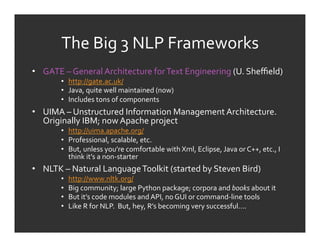 Natural Language Processing Tools for the Digital Humanities | PDF