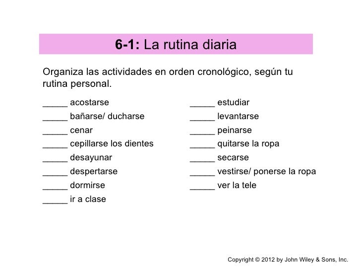 Capitulo 6 Part 1 Reflexiveverbs Capitulo 6 Part 1 Reflexiveverbs