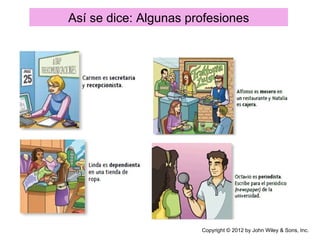 Así se dice: Algunas profesiones




                       Copyright © 2012 by John Wiley & Sons, Inc.
 