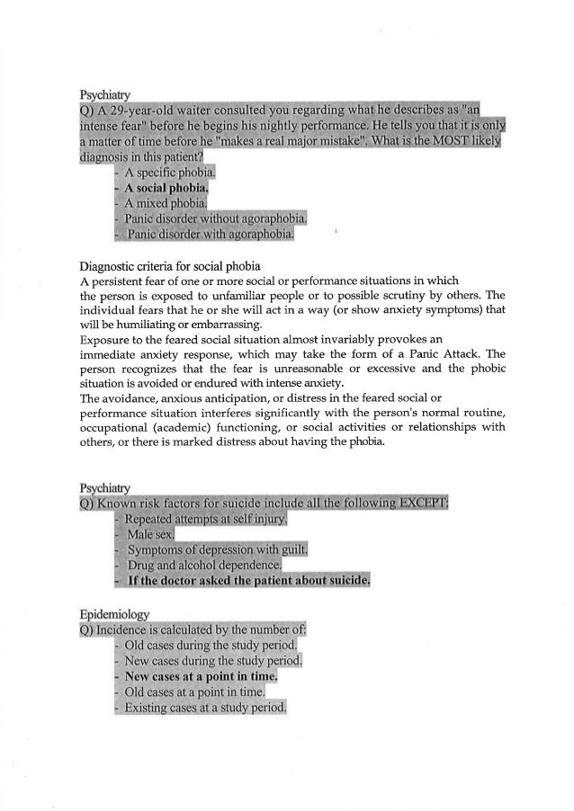 Dha Exam mcq