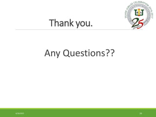 Thank you.
Any Questions??
6/26/2022 24
 
