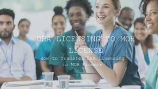 DHA LICENSING TO MOH
LICENSE
How to Transfer DHA Licensing
to MOH License
infom hmc
 