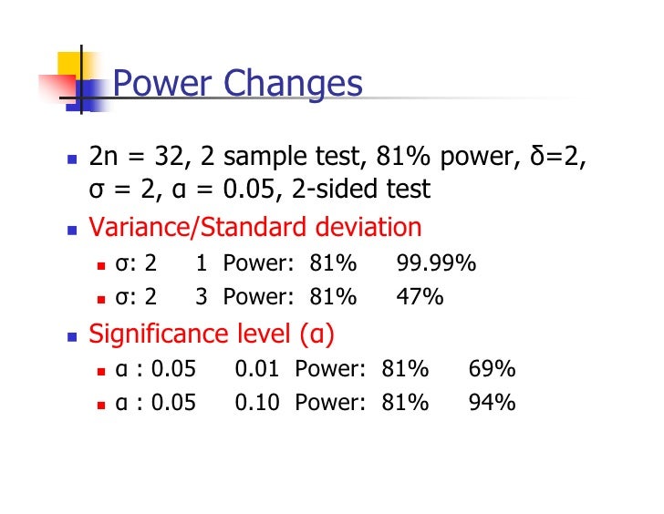 Sample size power analysis - tastelearning