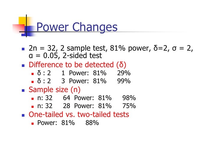 Power analysis and sample size determination