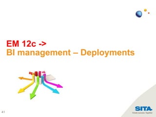 41
EM 12c ->
BI management – Deployments
 