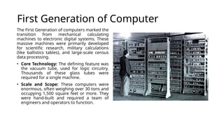 Comprehensive Overview of Generation of Computers: Technology ...