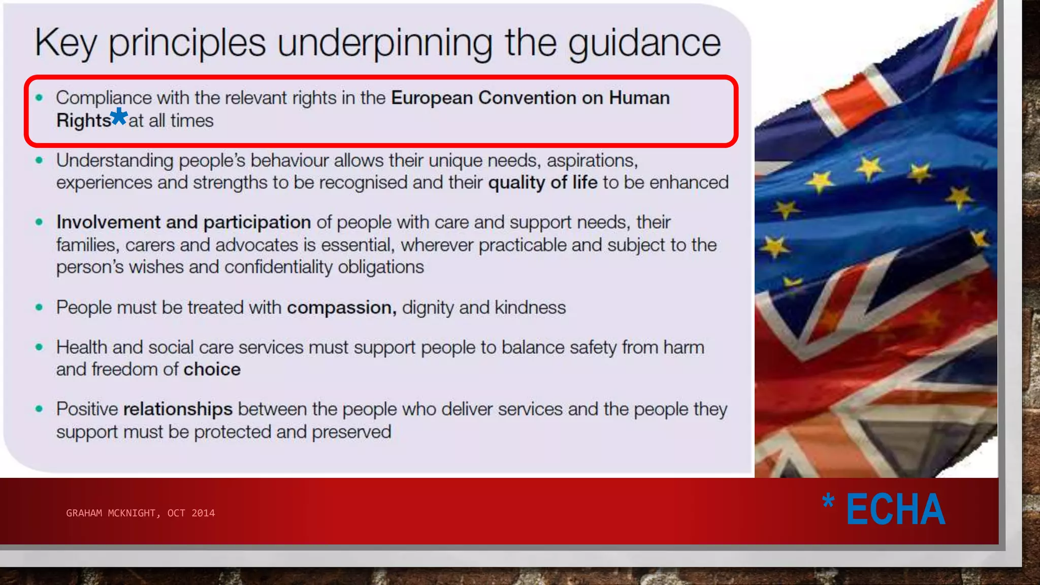 * 
GRAHAM MCKNIGHT, OCT 2014 
* ECHA 
 