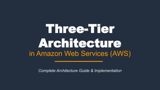 Dharani Balaji AWS amazon three tier architecture | PPTX