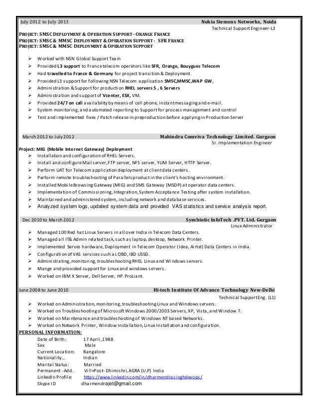 network support engineer resumes