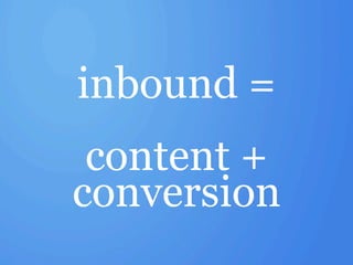 inbound =
 content +
conversion
 
