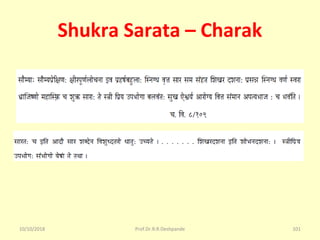 Shukra Sarata – Charak
10/10/2018 101Prof.Dr.R.R.Deshpande
 