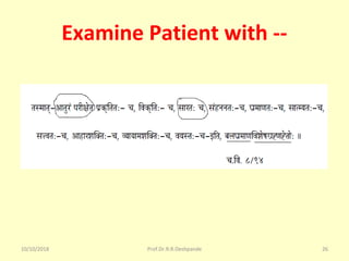 Examine Patient with --
10/10/2018 26Prof.Dr.R.R.Deshpande
 