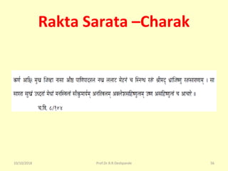 Rakta Sarata –Charak
10/10/2018 56Prof.Dr.R.R.Deshpande
 