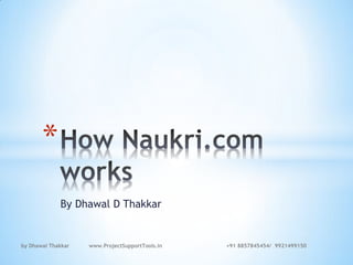 By Dhawal D Thakkar
by Dhawal Thakkar www.ProjectSupportTools.in +91 8857845454/ 9921499150
*
 