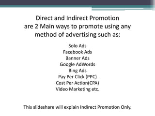 What Is Indirect Promotion? | PPTX