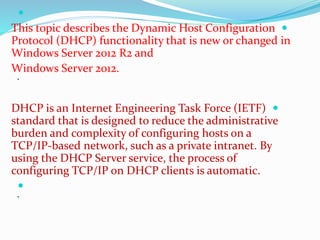 Dhcp windows server 2012 | PPTX