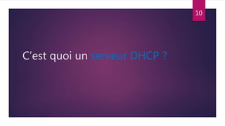 C’est quoi un serveur DHCP ?
10
 