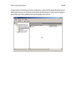 Instalación de servidor DHCP en Windows Server 2003 | PDF