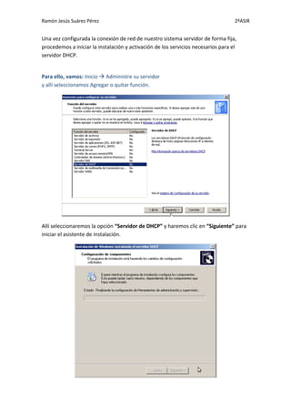 Instalación de servidor DHCP en Windows Server 2003 | PDF