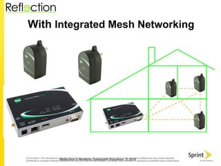   With  Integrated Mesh Networking Reflection’s Wireless Telehealth Solutions  © 2010 