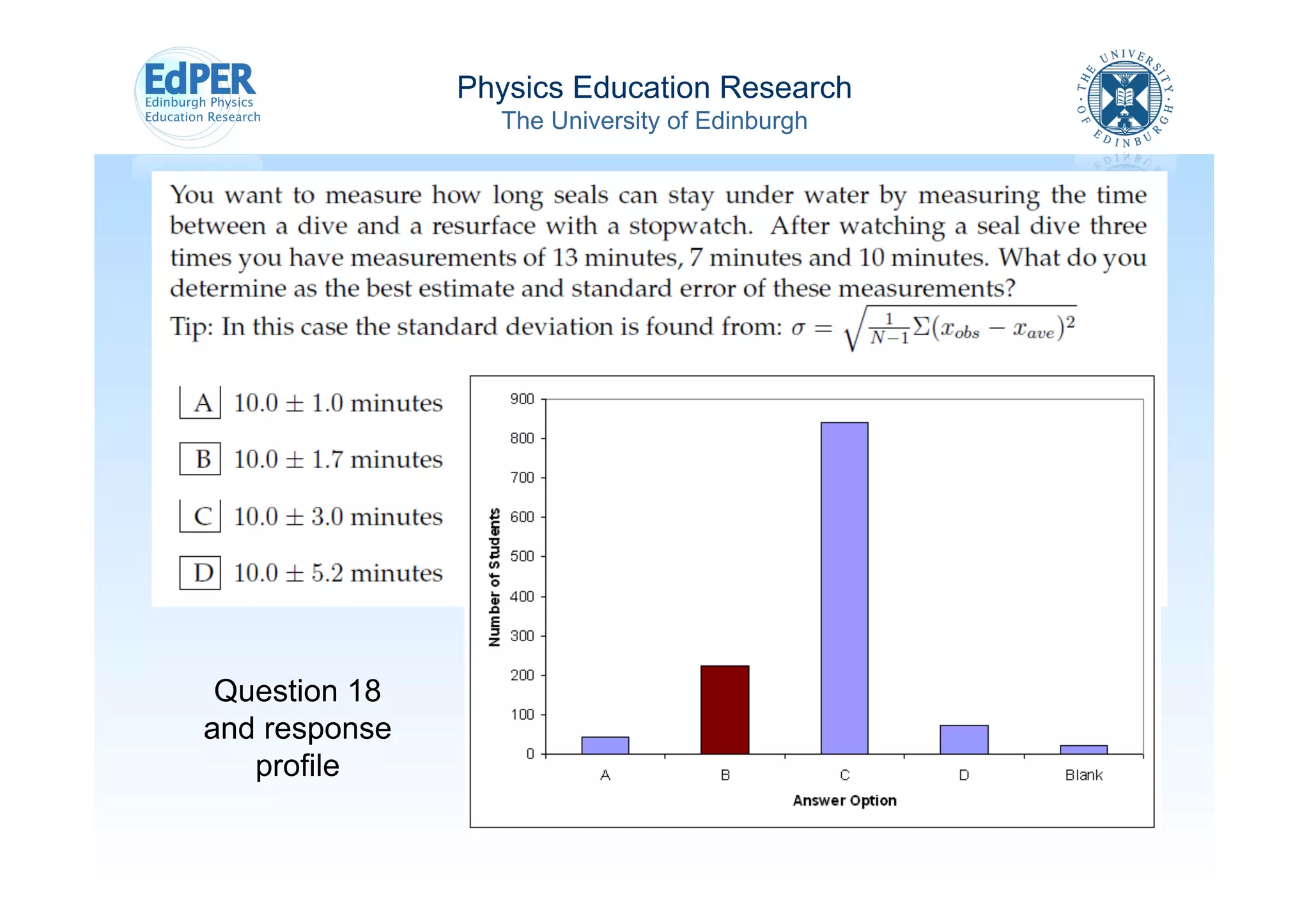 Physics Education Research
  The University of Edinburgh
 
