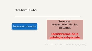 Tratamiento
Severidad
Presentación de los
síntomas
Identificación de la
patología subyacente
 