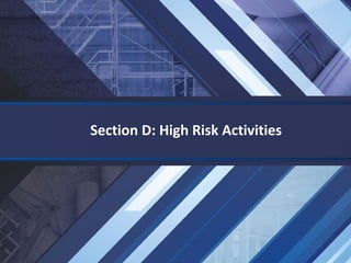 Section D: High Risk Activities
 