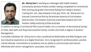 Mr. Dhiraj Soni - Manager Sakthi Aviation Consultancy Services Pvt. Ltd.