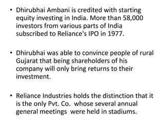 Dhirubhai was pleased and was invited to join the Socialist Party but he had other things in mind. 