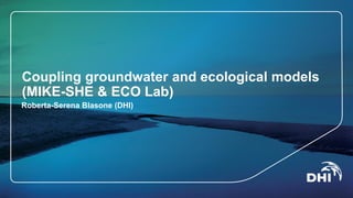 Coupling groundwater and ecological models (MIKE-SHE & ECO Lab) 
Roberta-Serena Blasone (DHI)  