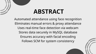 SmartAttend Pro: Automated Face Recognition Attendance System for Real ...