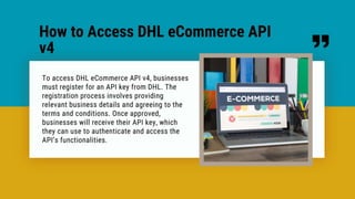 DHL eCommerce API v4 | PPTX