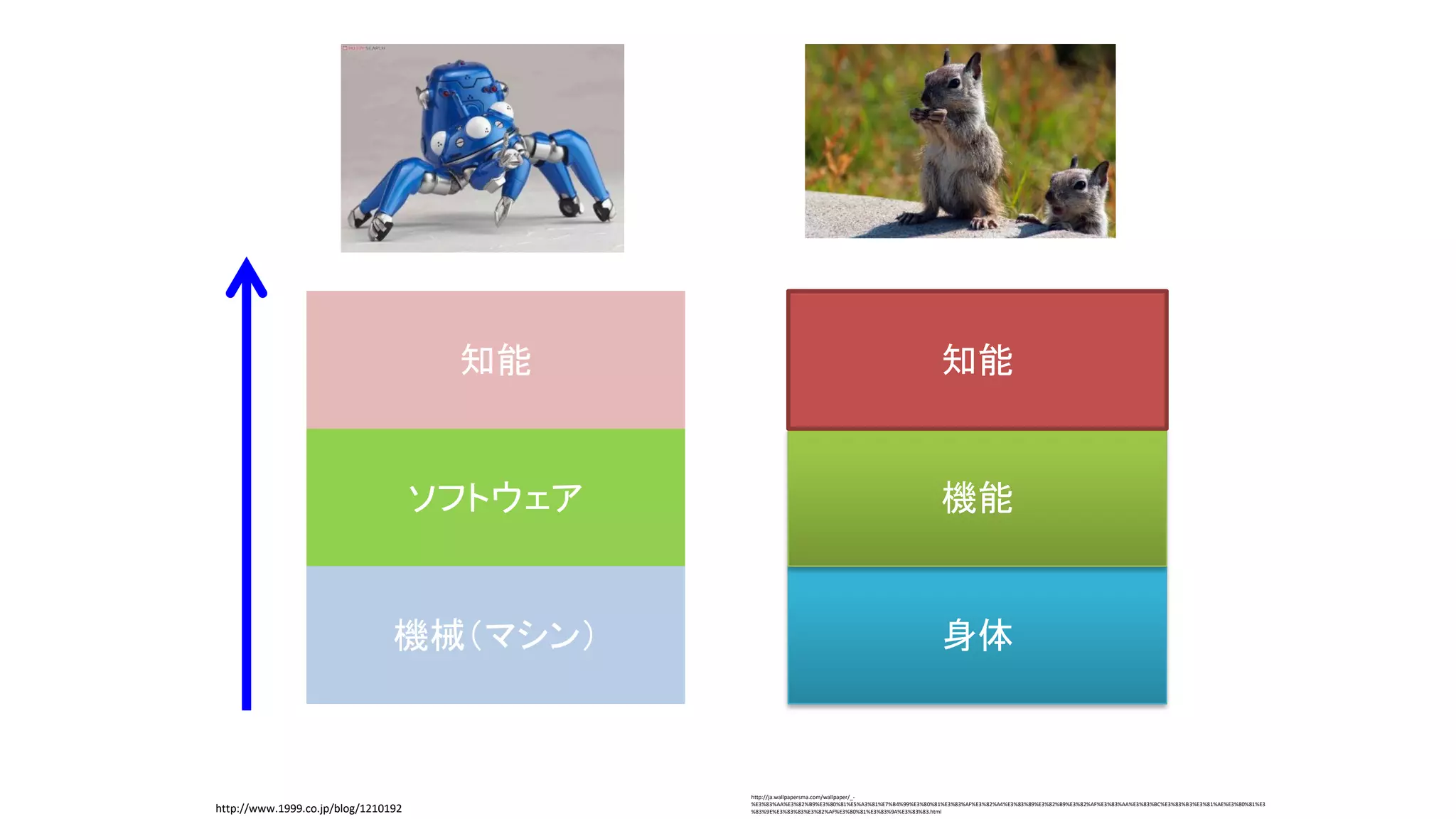 機械（マシン）
ソフトウェア
知能
身体
機能
知能
http://www.1999.co.jp/blog/1210192
http://ja.wallpapersma.com/wallpaper/_-
%E3%83%AA%E3%82%B9%E3%80%81%E5%A3%81%E7%B4%99%E3%80%81%E3%83%AF%E3%82%A4%E3%83%89%E3%82%B9%E3%82%AF%E3%83%AA%E3%83%BC%E3%83%B3%E3%81%AE%E3%80%81%E3
%83%9E%E3%83%83%E3%82%AF%E3%80%81%E3%83%9A%E3%83%83.html
 