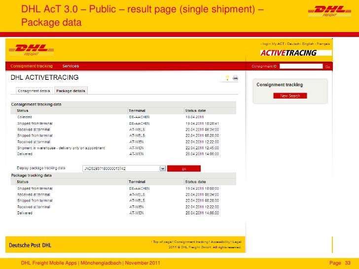Mobile Applikationen Dhl Freight