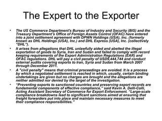 The Expert to the Exporter ,[object Object],[object Object],[object Object],[object Object]