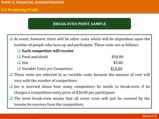 Price Break Events Design Event Management - Unit 5 | PPT