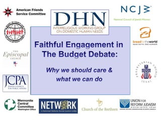 Faithful Engagement in  The Budget Debate: Why we should care & what we can do 
