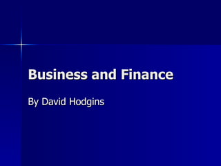 Business and Finance By David Hodgins 