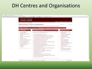 DH Centres and Organisations 
 