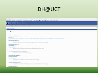 DH@UCT 
 