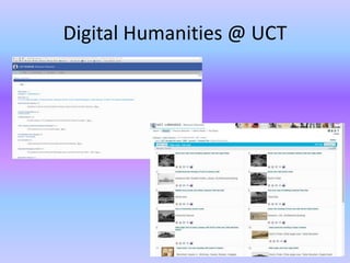 Digital Humanities @ UCT
 
