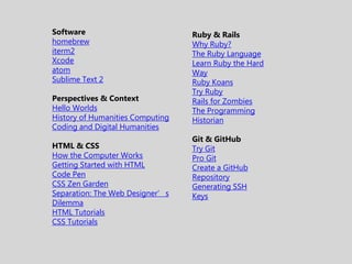 Humanities Programming in Ruby | PPTX