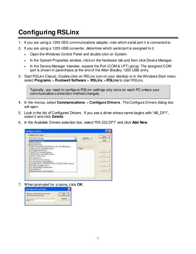 DRIVERS RSLINX CLASSIC USB WINDOWS 7 64BIT DOWNLOAD
