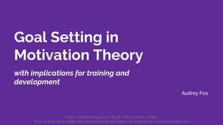 Goal Setting in Motivation Theory | PDF