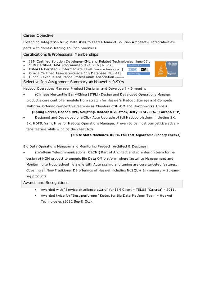 certified developer resume