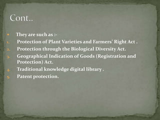 RECOGNITION TO THE WISDOM- PROTECTION OF TRADITIONAL KNOWLEDGE | PPTX