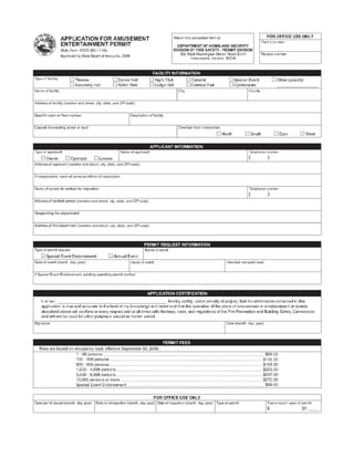 Indiana DHS Annual Amusment Permit Application