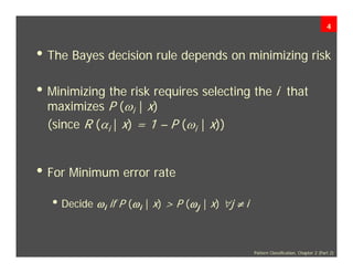 Minimum Error Rate Classification and Normal Density | PDF