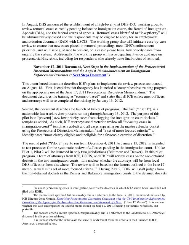 dhs review of low priority cases for prosecutorial discretion in immi principal discretion letter examples