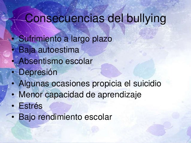 Consecuencias Del Bullying Escolar